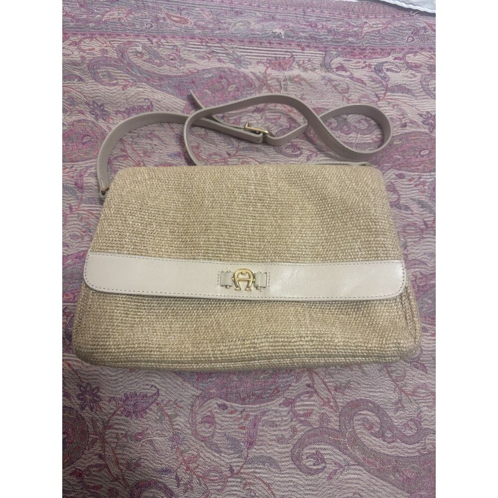 Vintage Etienne Aigner Jute Crossbody Purse
